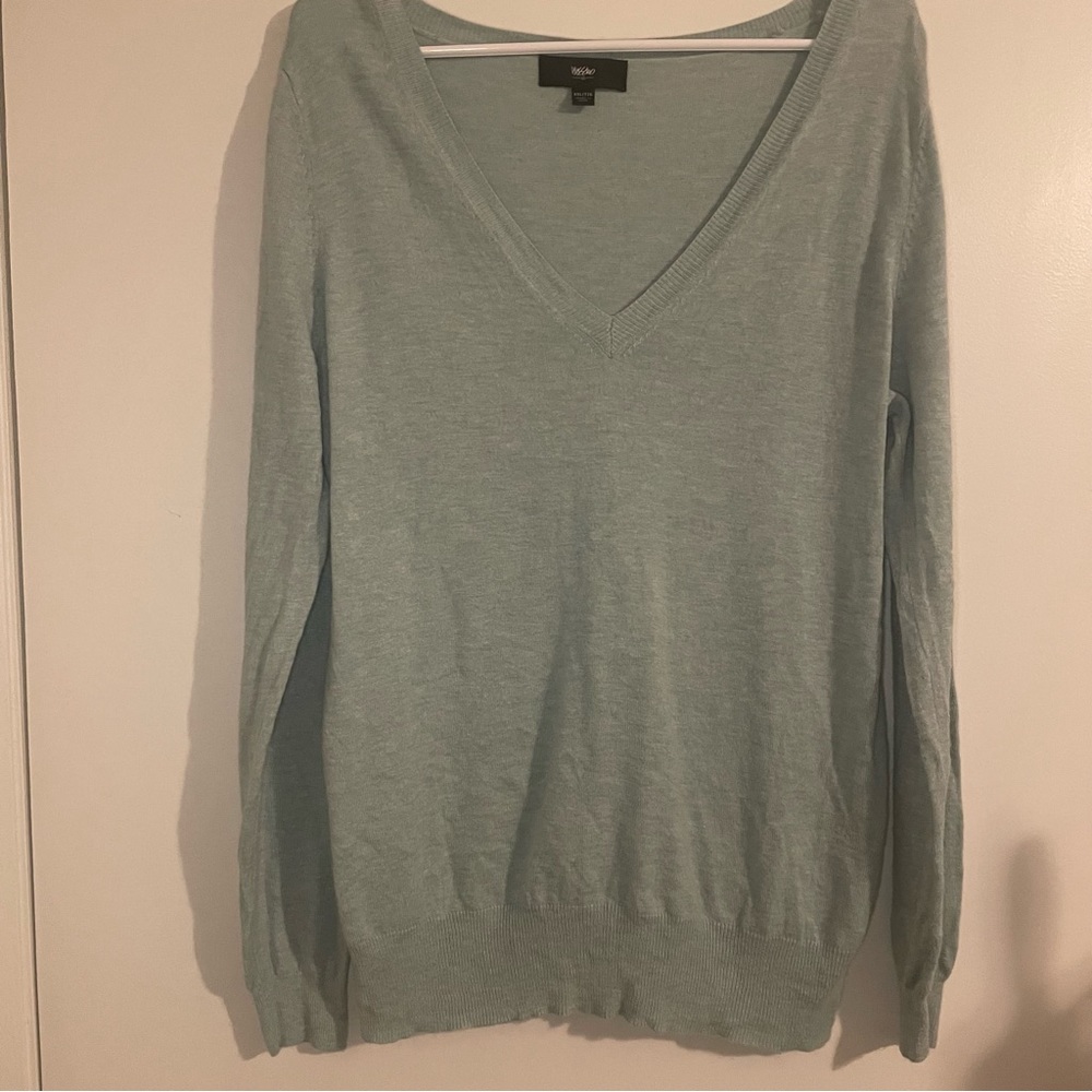Mint Green V Neck Sweater
